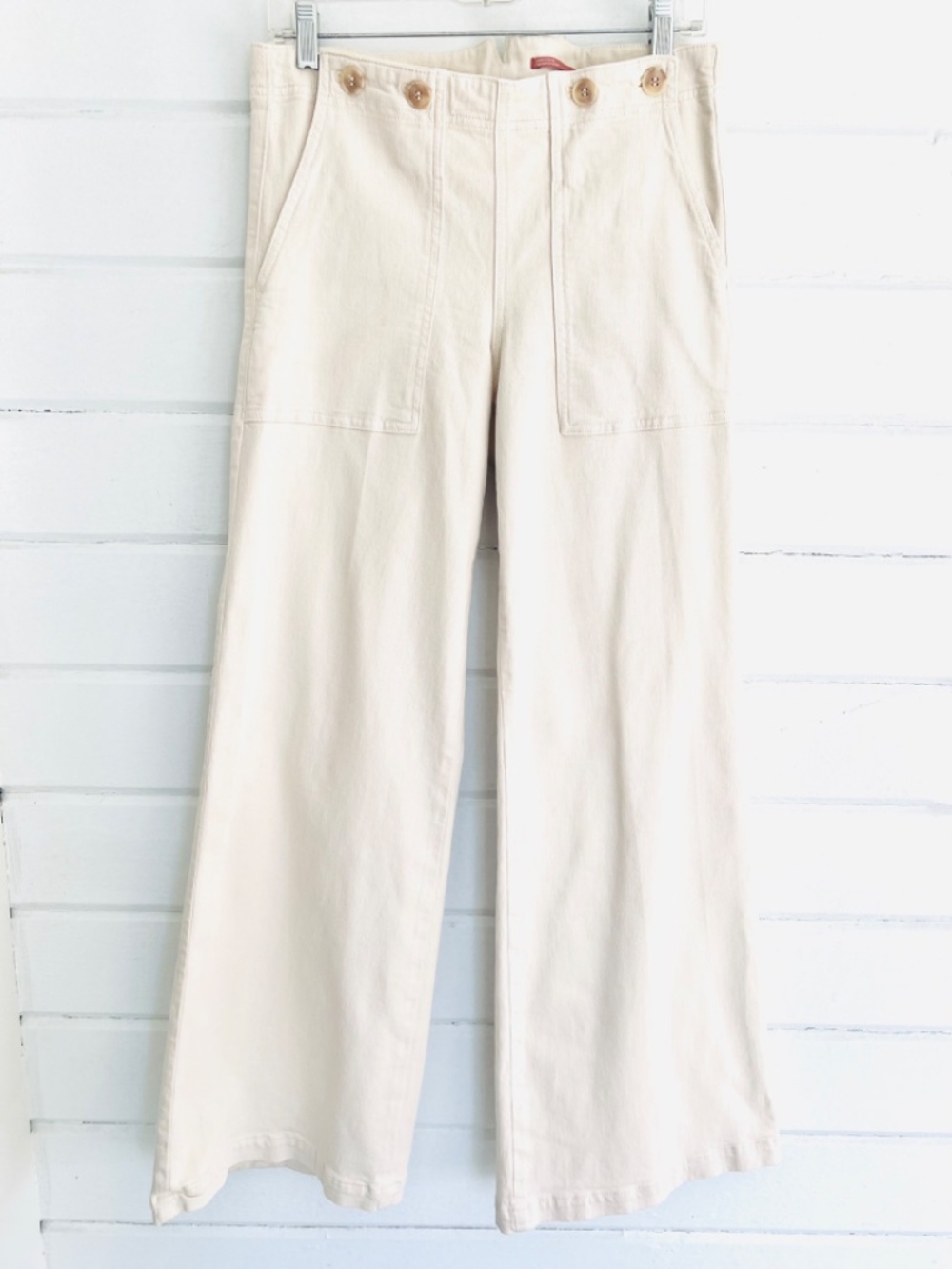PILCRO The Kit Wide Leg Utility Trousers in Ivory - 27 - Picture 3 of 13